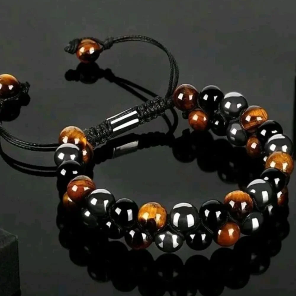 Black and Brown Beaded Bracelet